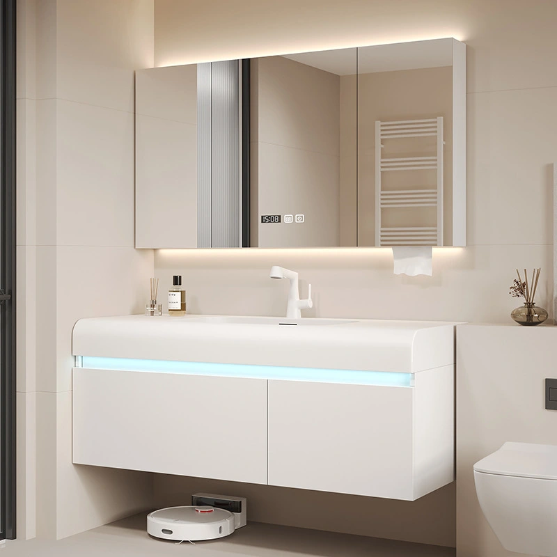 Tủ chậu bo tròn kèm tủ gương thông minh